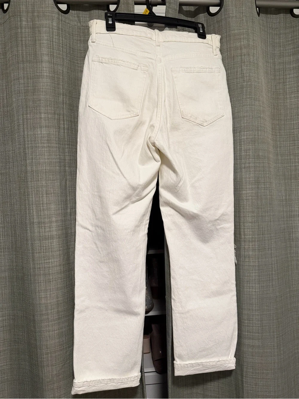Abercrombie & Fitch White Ultra High Rise 90s Straight Jeans